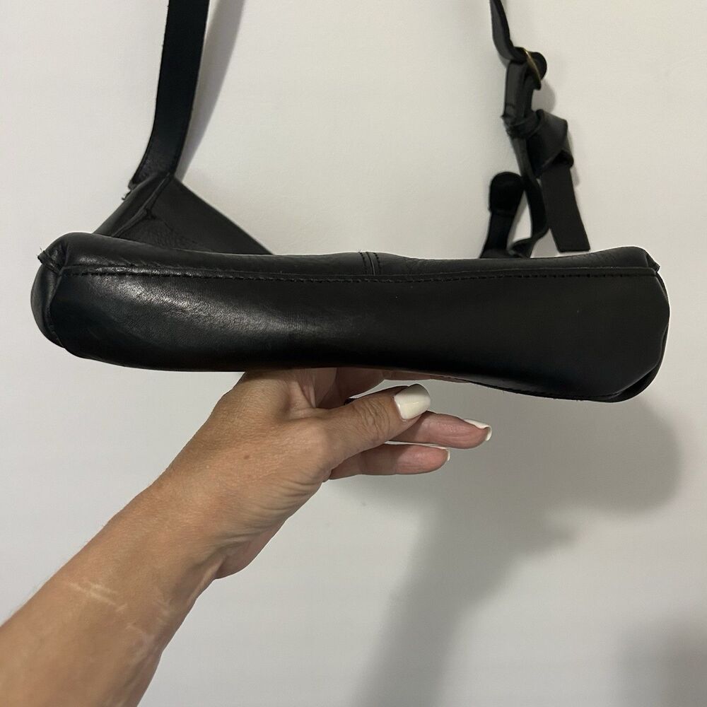 Duluth Trading Co. Bag Crossbody Purse Black Pebbled Leather Minimalist Classic - Picture 11 of 11